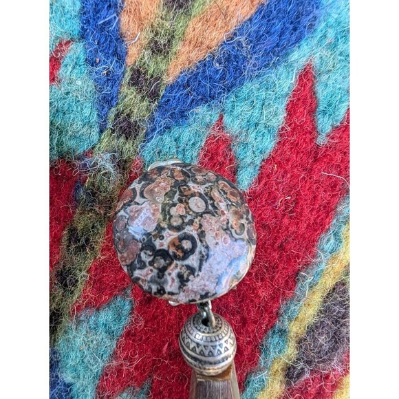 Vintage Leopard Skin Jasper Stone Clip On Earrings - Picture 3 of 10